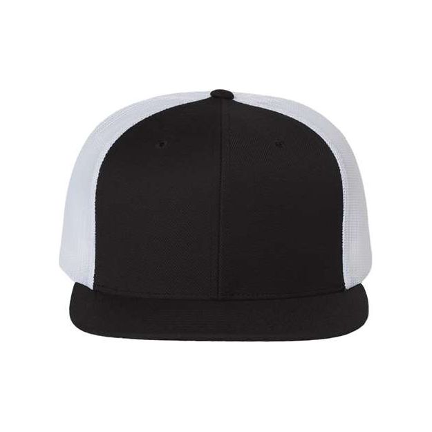 Richardson Wool Blend Flat Bill Trucker Cap - Richardson 511 Richardson Black/ White Adjustable