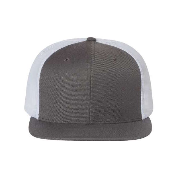 Richardson Wool Blend Flat Bill Trucker Cap - Richardson 511 Richardson Charcoal/ White Adjustable