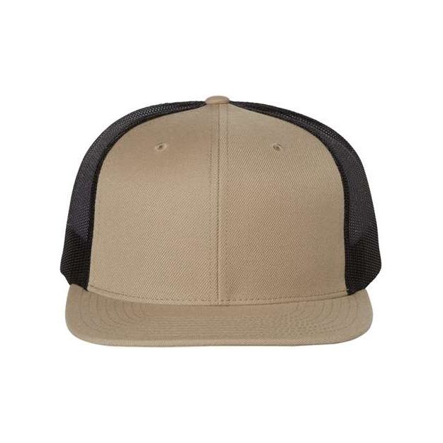 Richardson Wool Blend Flat Bill Trucker Cap - Richardson 511 Richardson Khaki/ Black Adjustable