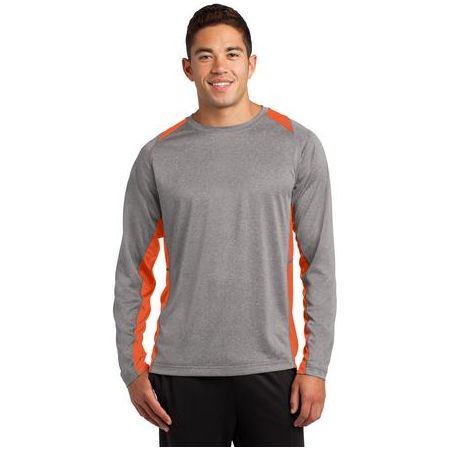 Men's Long Sleeve Heather Colorblock Contender Tee