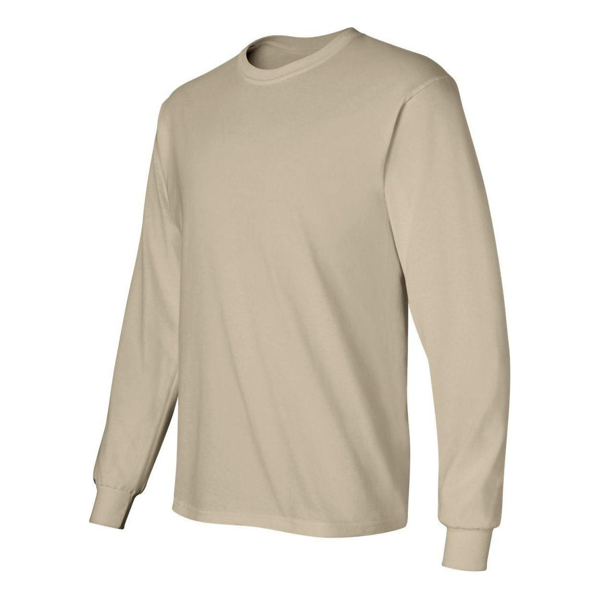 Mens Ultra Cotton 100% Cotton Long Sleeve T-Shirt - Sand T-Shirts Joe's USA Sand Small