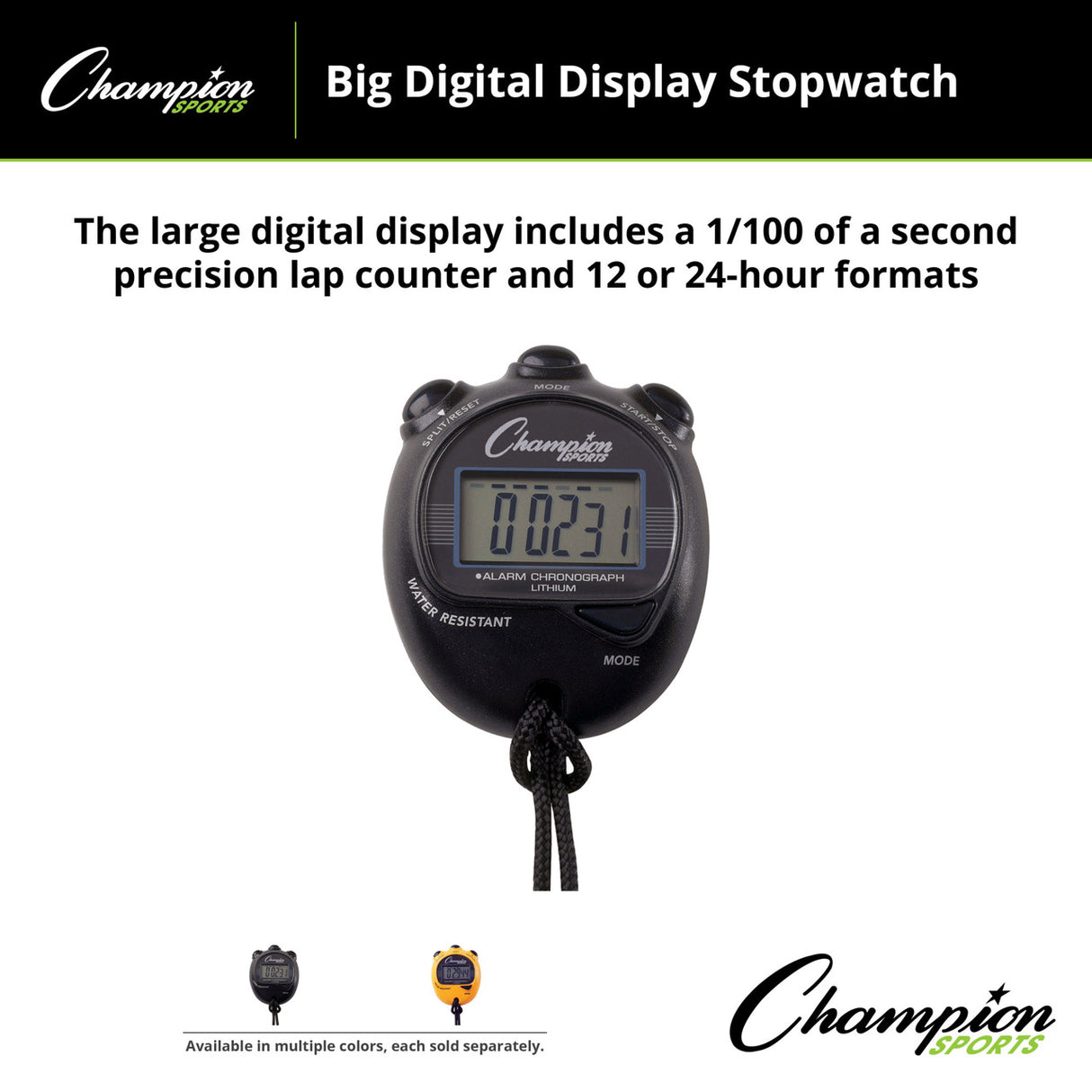 BIG DIGITAL DISPLAY STOP WATCH BLACK