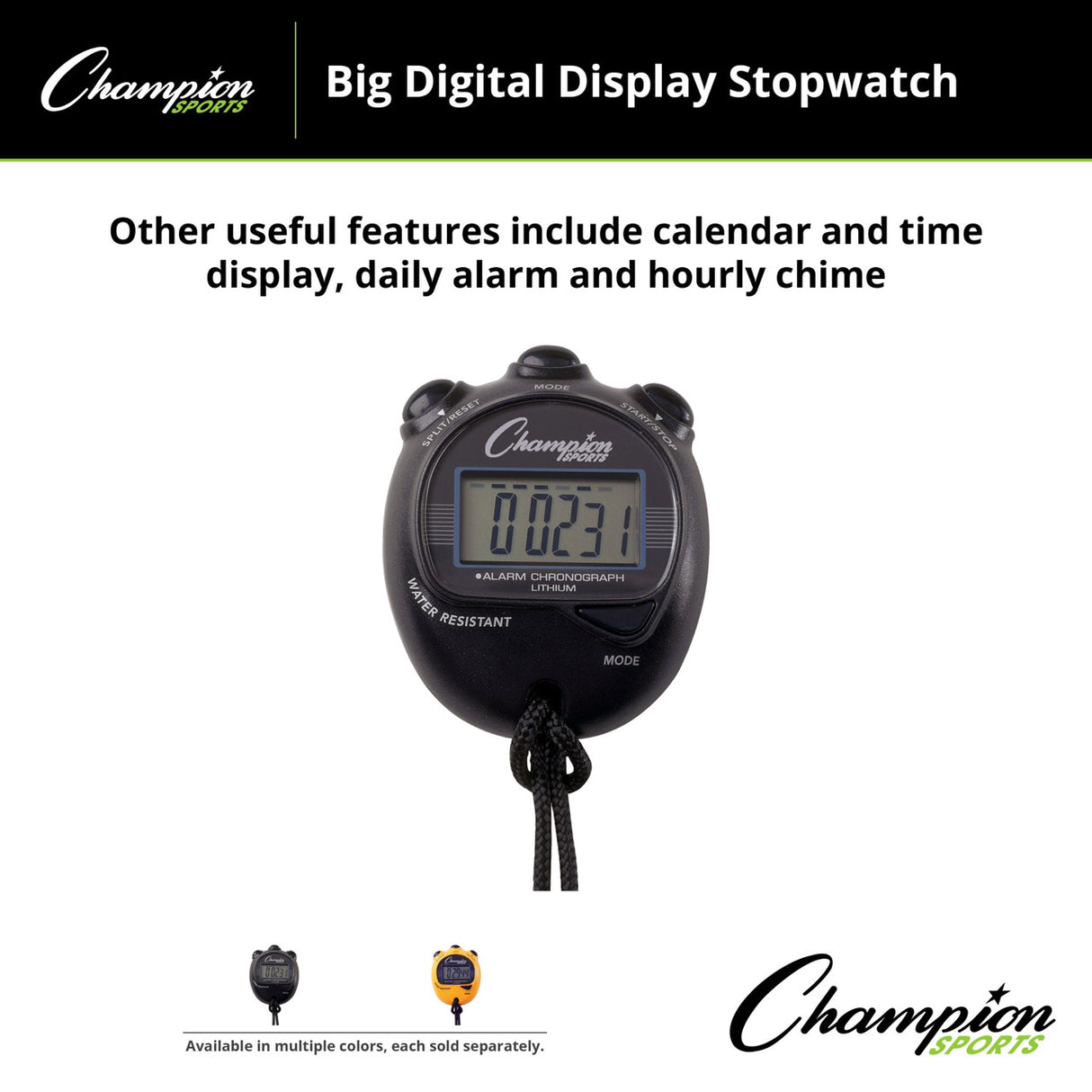 BIG DIGITAL DISPLAY STOP WATCH BLACK
