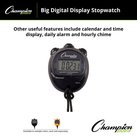 BIG DIGITAL DISPLAY STOP WATCH BLACK