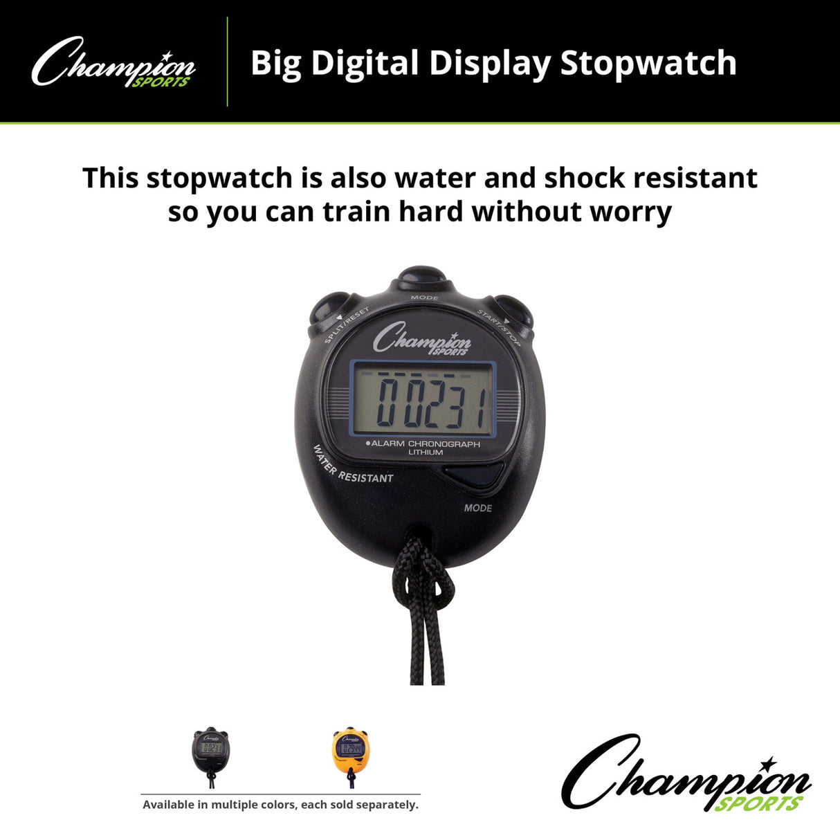 BIG DIGITAL DISPLAY STOP WATCH BLACK