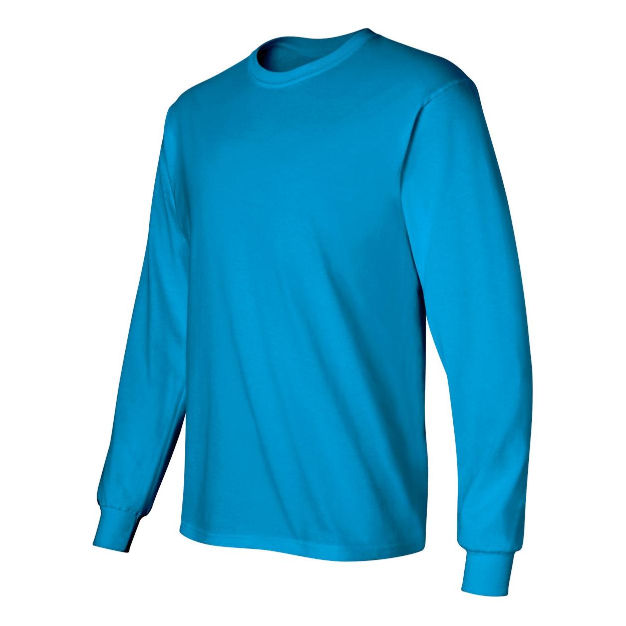 Mens Ultra Cotton 100% Cotton Long Sleeve T-Shirt T-Shirts Joe's USA Sapphire