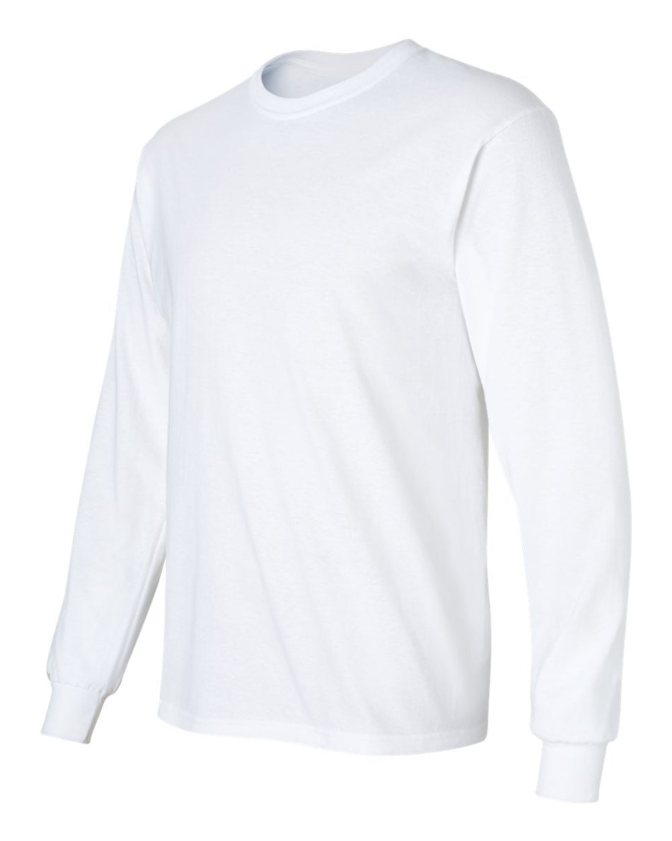 Mens Ultra Cotton 100% Cotton Long Sleeve T-Shirt T-Shirts Joe's USA White