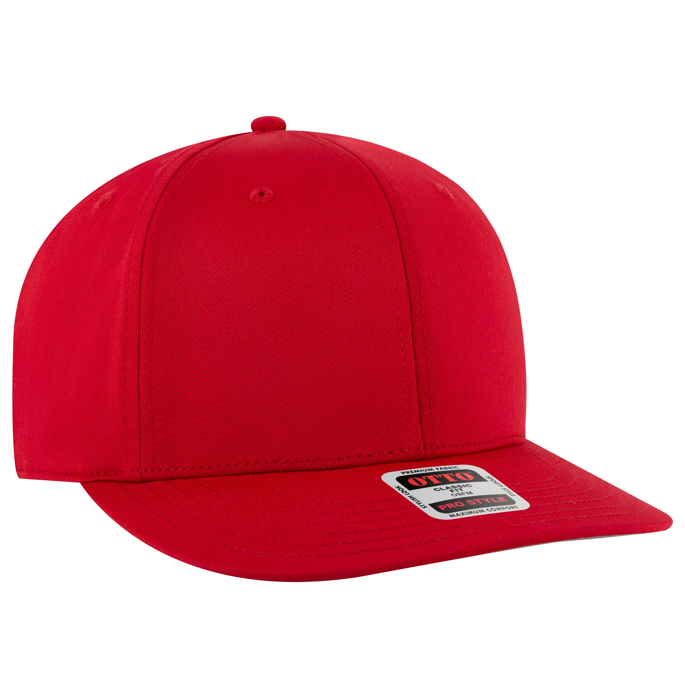 OTTO CAP 6 Panel Pro Style Snapback Hat OTTO 930-1 Otto Cap 002 - Red OSFM - Adult