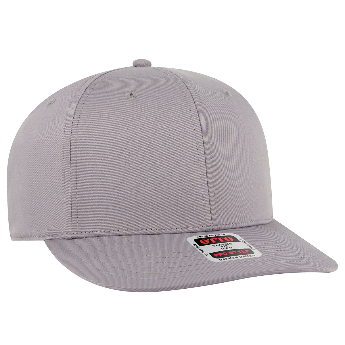 OTTO CAP 6 Panel Pro Style Snapback Hat OTTO 930-1 Otto Cap 014 - Gray OSFM - Adult