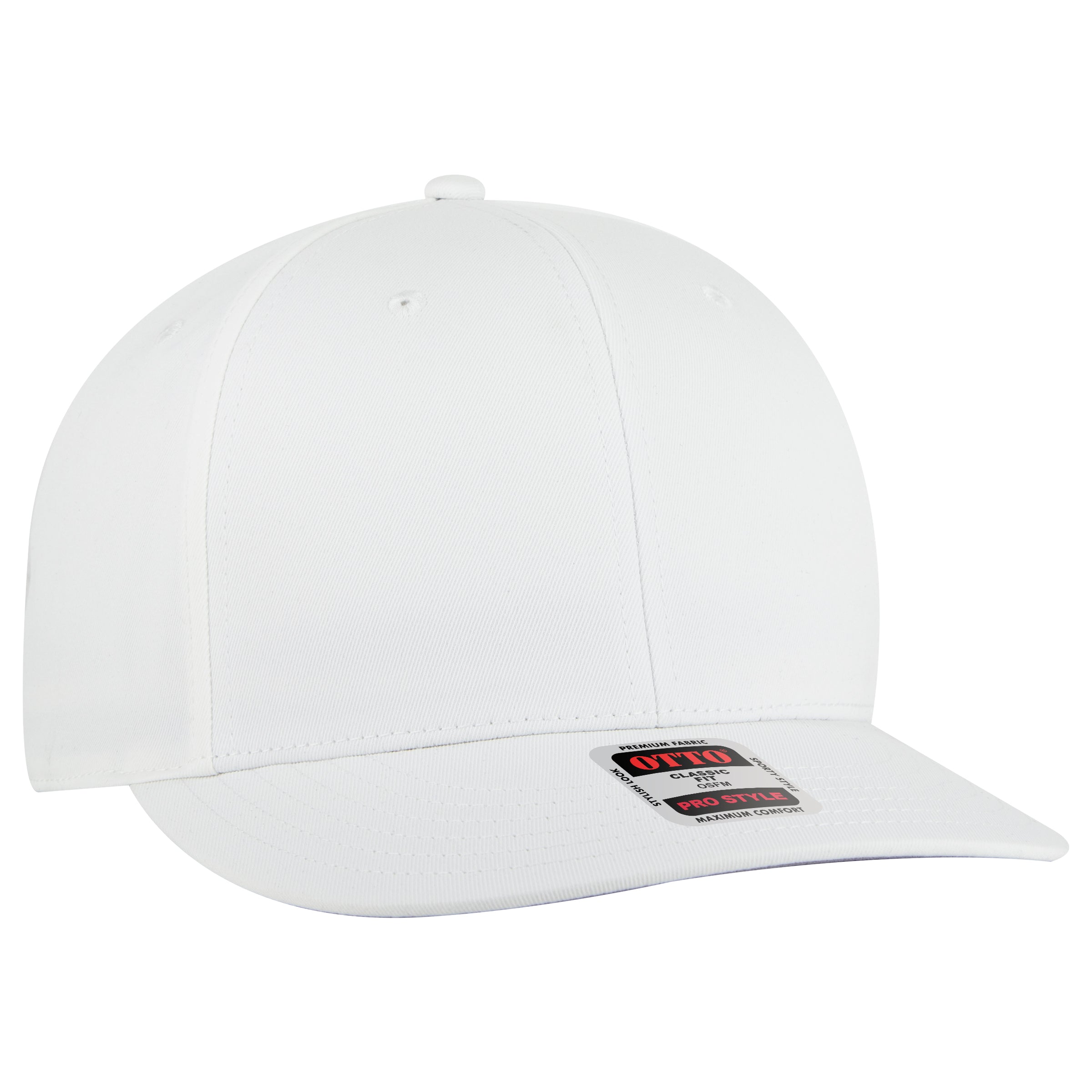 OTTO CAP 6 Panel Pro Style Snapback Hat OTTO 930-1 Otto Cap 016 - White OSFM - Adult