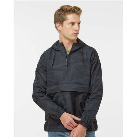 Independent Trading Co. Nylon Anorak - Independent Trading Co. EXP94NAW Independent Trading Co. Black Camo XS