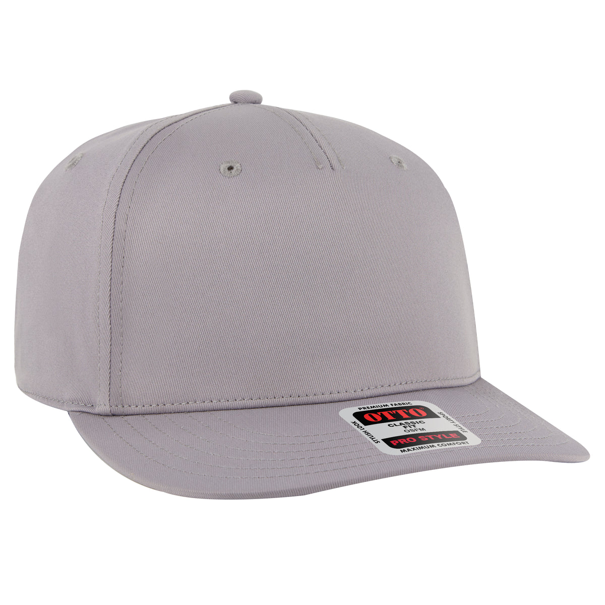 OTTO CAP 5 Panel Pro Style Snapback Hat OTTO 9305-1 Otto Cap 014 - Gray OSFM - Adult