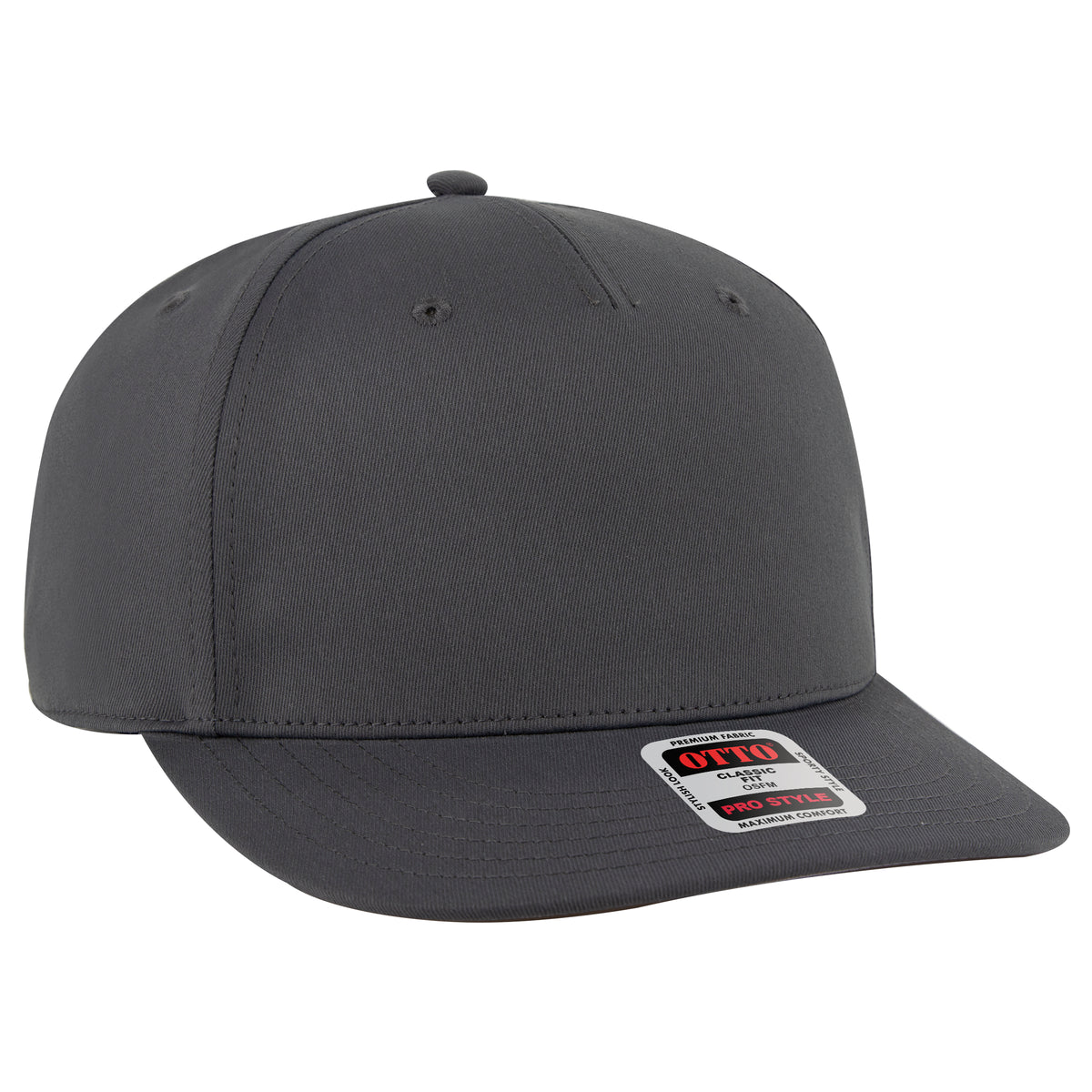 OTTO CAP 5 Panel Pro Style Snapback Hat OTTO 9305-1 Otto Cap 025 - Char. Gray OSFM - Adult