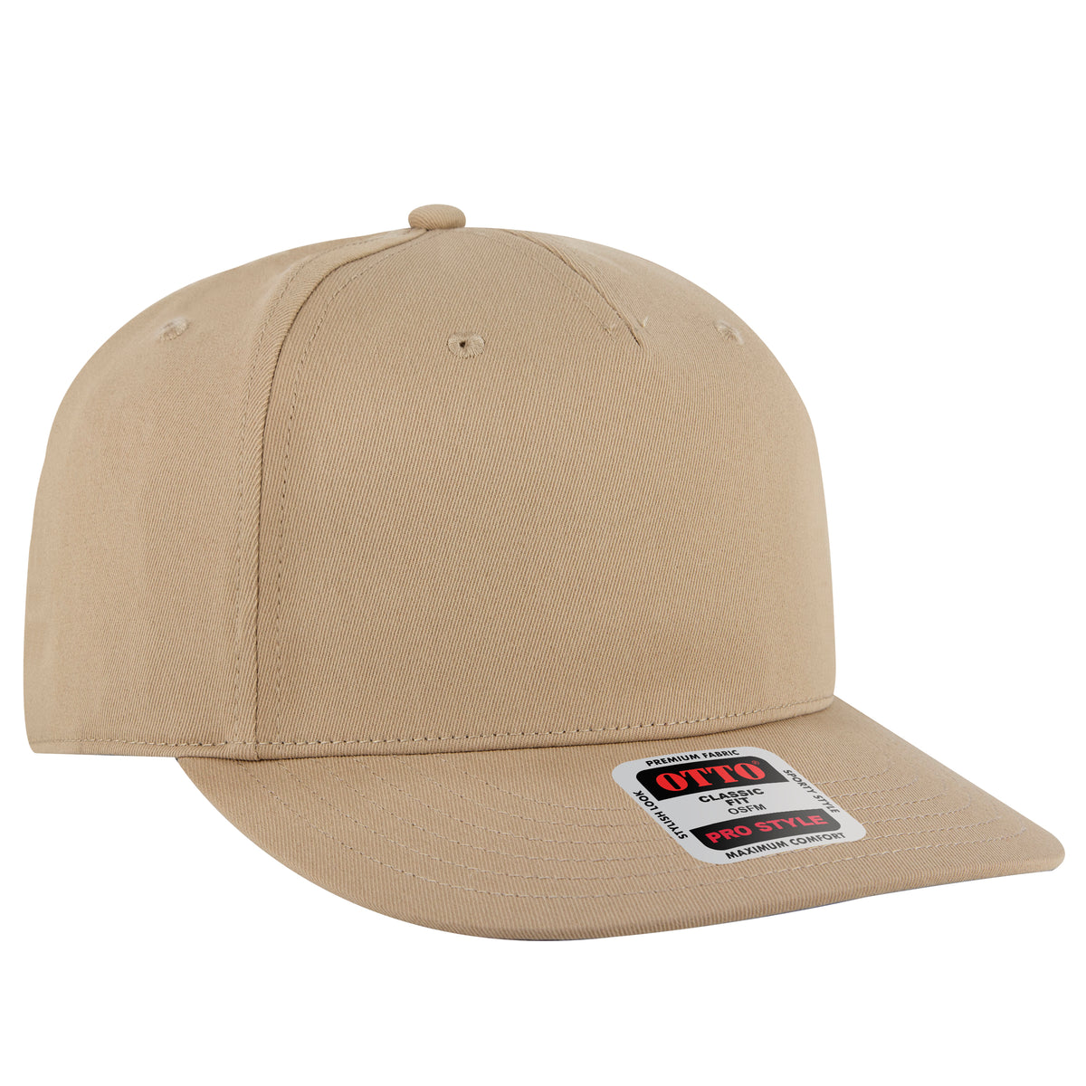 OTTO CAP 5 Panel Pro Style Snapback Hat OTTO 9305-1 Otto Cap 032 - Khaki OSFM - Adult