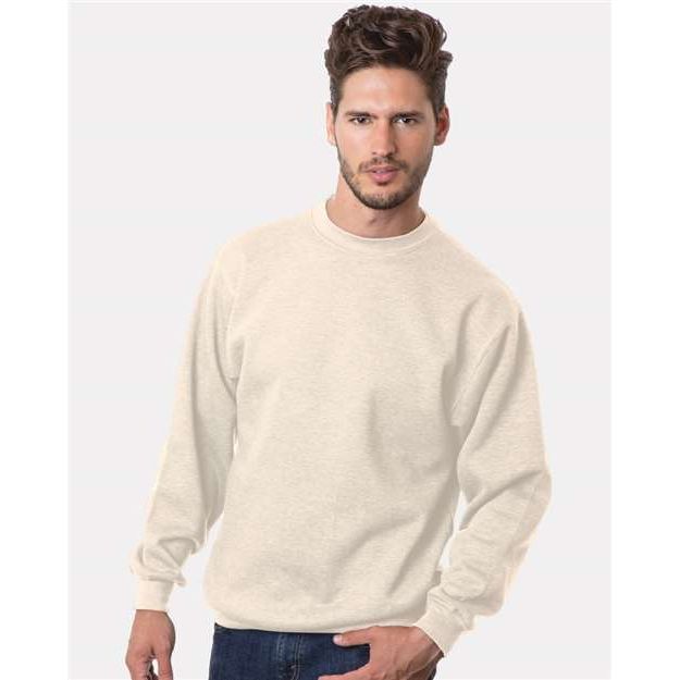 Bayside Unisex USA-Made Crewneck Sweatshirt - Cream - Bayside 1102 Bayside Cream S