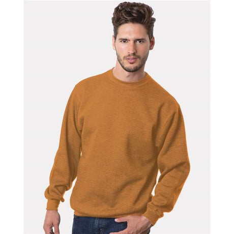 Bayside Unisex USA-Made Crewneck Sweatshirt - Caramel Brown - Bayside 1102 Bayside Caramel Brown S