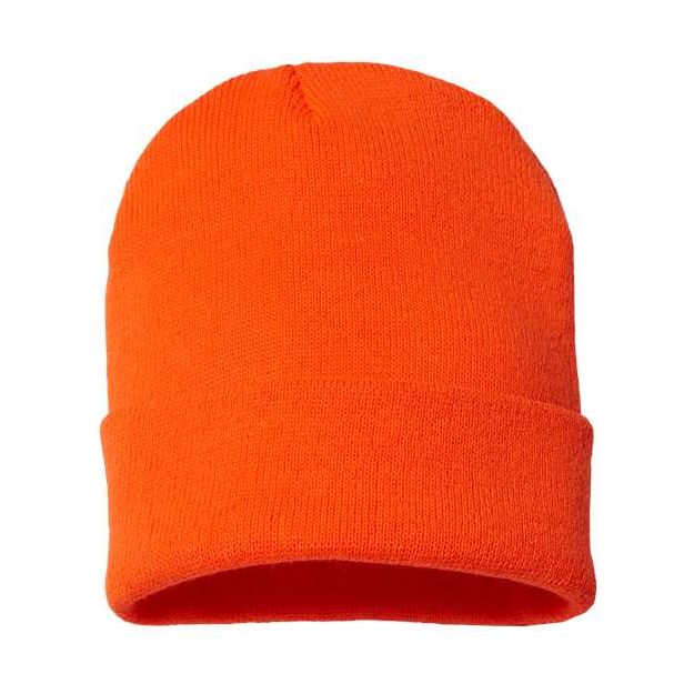 CAP AMERICA USA-Made 12" Cuffed Beanie - CAP AMERICA TKN24 CAP AMERICA Neon Blaze Orange One Size