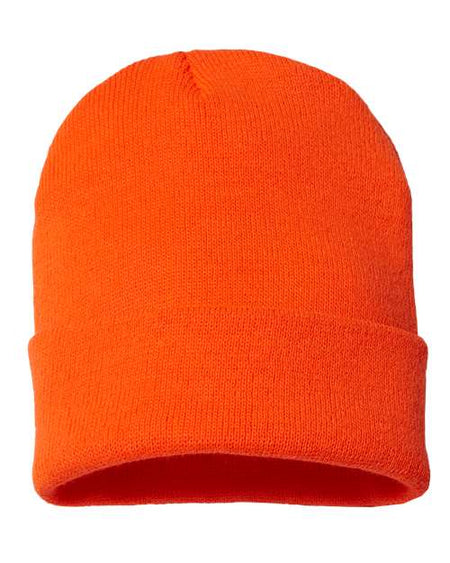 CAP AMERICA USA-Made 12" Cuffed Beanie - CAP AMERICA TKN24 CAP AMERICA Neon Blaze Orange One Size