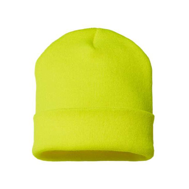 CAP AMERICA USA-Made 12" Cuffed Beanie - CAP AMERICA TKN24 CAP AMERICA Neon Yellow One Size