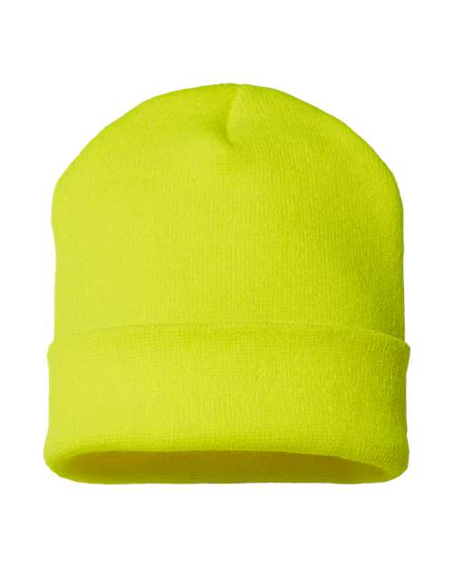 CAP AMERICA USA-Made 12" Cuffed Beanie - CAP AMERICA TKN24 CAP AMERICA Neon Yellow One Size