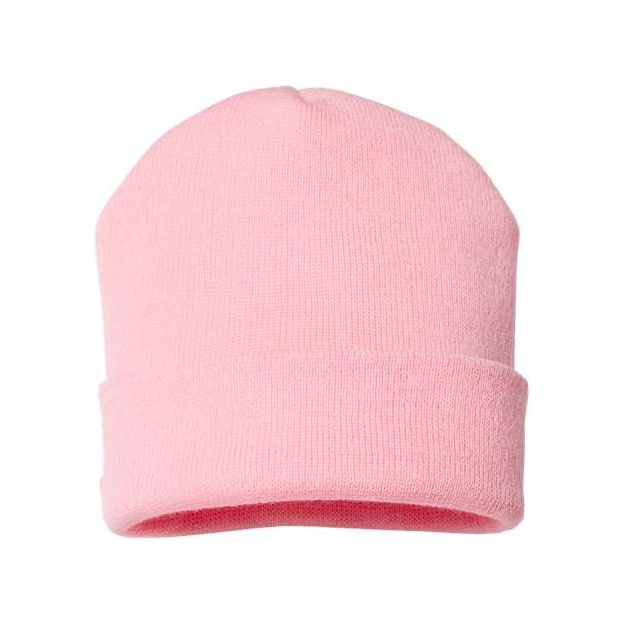 CAP AMERICA USA-Made 12" Cuffed Beanie - CAP AMERICA TKN24 CAP AMERICA Pink One Size