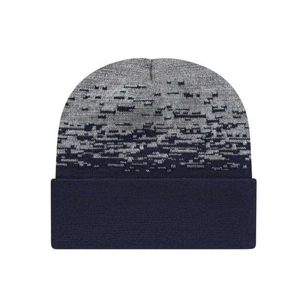 CAP AMERICA USA-Made Static Cuffed Beanie - CAP AMERICA RKS12 CAP AMERICA True Navy/ Heather Grey One Size