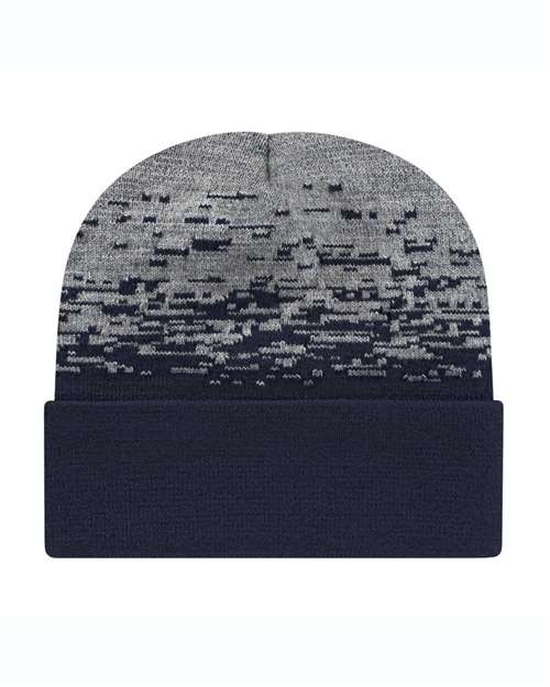 CAP AMERICA USA-Made Static Cuffed Beanie - CAP AMERICA RKS12 CAP AMERICA True Navy/ Heather Grey One Size