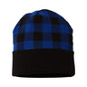 CAP AMERICA USA-Made Plaid Beanie - CAP AMERICA RKP12 CAP AMERICA Black/ True Royal One Size