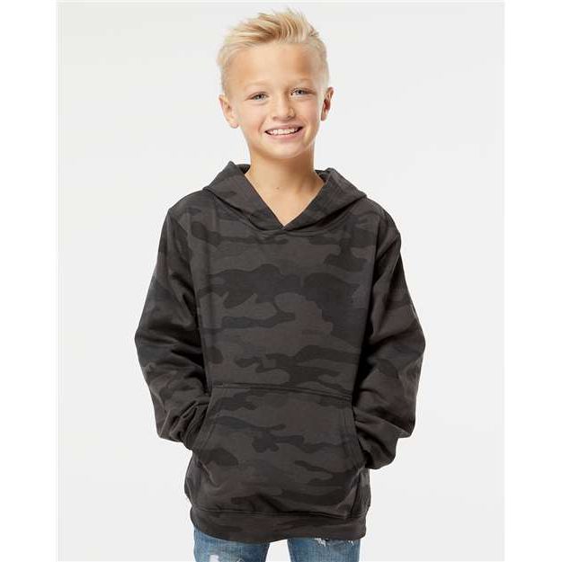 Independent Trading Co. Youth Midweight Hooded Sweatshirt - Independent Trading Co. SS4001Y Independent Trading Co. Black Camo S