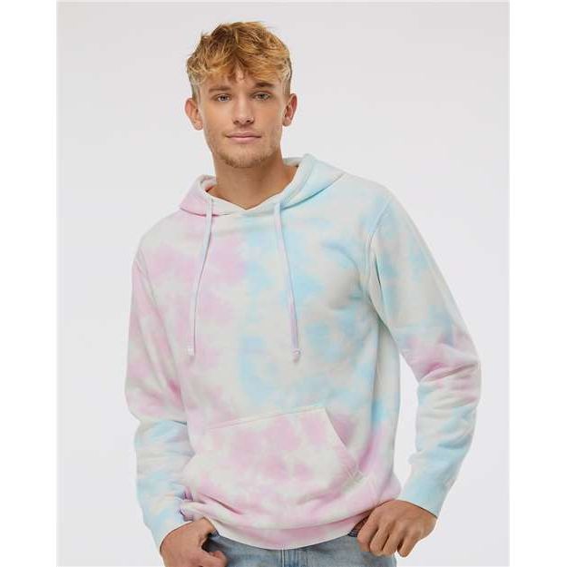 Independent Trading Co. Midweight Tie-Dyed Hooded Sweatshirt - Independent Trading Co. PRM4500TD Independent Trading Co. Tie Dye Cotton Candy XS