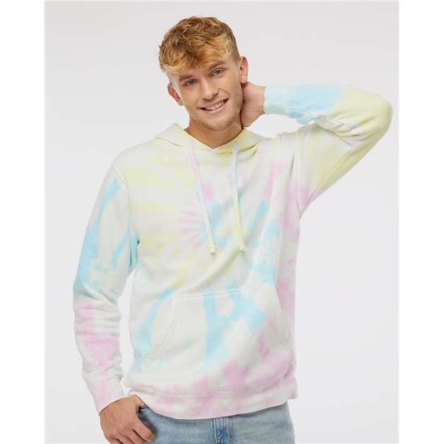 Independent Trading Co. Midweight Tie-Dyed Hooded Sweatshirt - Independent Trading Co. PRM4500TD Independent Trading Co. Tie Dye Sunset Swirl XS