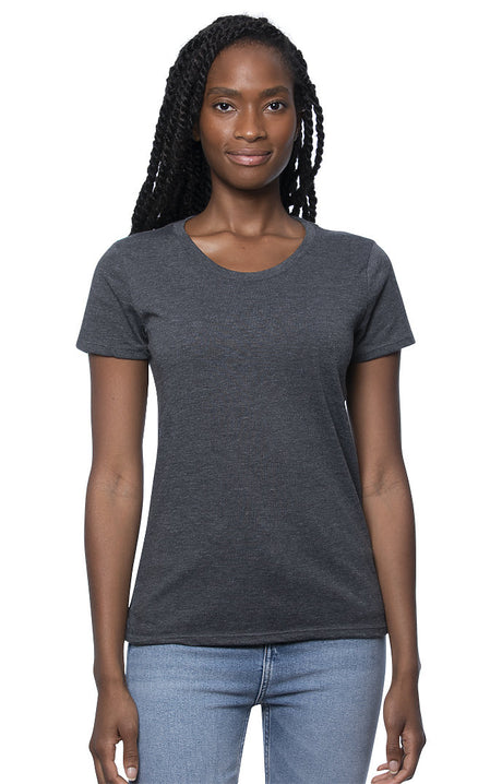 Royal Apparel 95001W Women's Organic RPET Short Sleeve Tee - Heather Coal