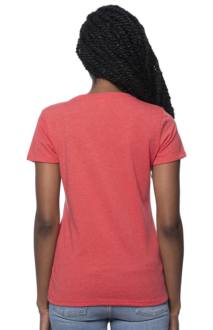 Royal Apparel 95001W Women's Organic RPET Short Sleeve Tee - Heather Tomato