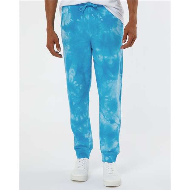 Independent Trading Co. Tie-Dyed Fleece Pants - Independent Trading Co. PRM50PTTD Independent Trading Co. Tie Dye Aqua Blue XS