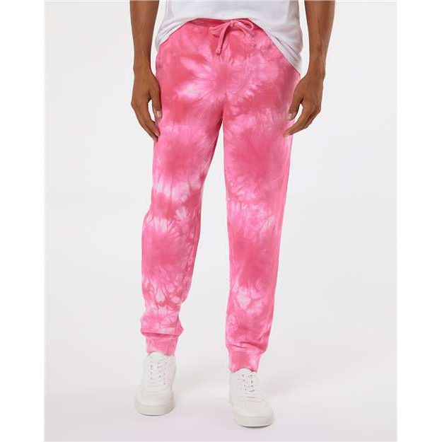 Independent Trading Co. Tie-Dyed Fleece Pants - Independent Trading Co. PRM50PTTD Independent Trading Co. Tie Dye Pink XS