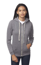 Royal Apparel 96050 Unisex Organic RPET Fleece Zip Hoodie - Heather Ash