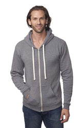 Royal Apparel 96050 Unisex Organic RPET Fleece Zip Hoodie - Heather Ash