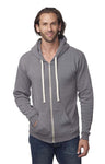 Royal Apparel 96050 Unisex Organic RPET Fleece Zip Hoodie - Heather Ash