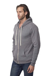 Royal Apparel 96050 Unisex Organic RPET Fleece Zip Hoodie - Heather Ash