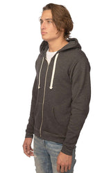 Royal Apparel 96050 Unisex Organic RPET Fleece Zip Hoodie - Heather Coal