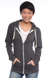 Royal Apparel 96050 Unisex Organic RPET Fleece Zip Hoodie - Heather Coal