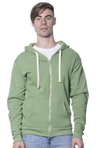 Royal Apparel 96050 Unisex Organic RPET Fleece Zip Hoodie - Heather Kiwi