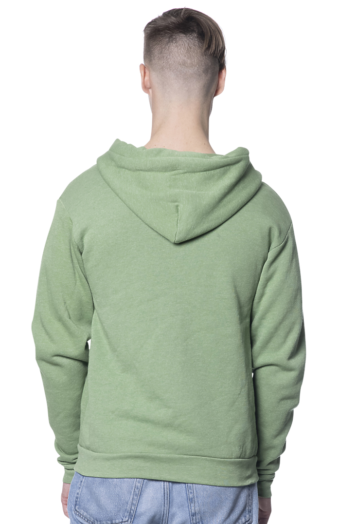 Royal Apparel 96050 Unisex Organic RPET Fleece Zip Hoodie - Heather Kiwi