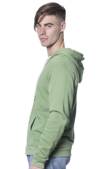 Royal Apparel 96050 Unisex Organic RPET Fleece Zip Hoodie - Heather Kiwi