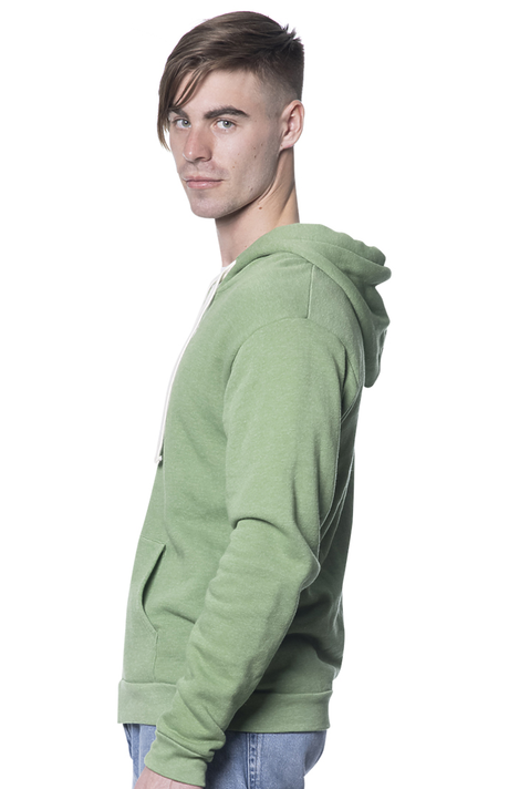 Royal Apparel 96050 Unisex Organic RPET Fleece Zip Hoodie - Heather Kiwi