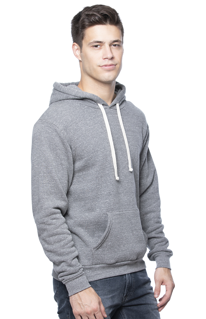 Royal Apparel 96055 Unisex Organic RPET Fleece Pullover Hoodie - Heather Ash