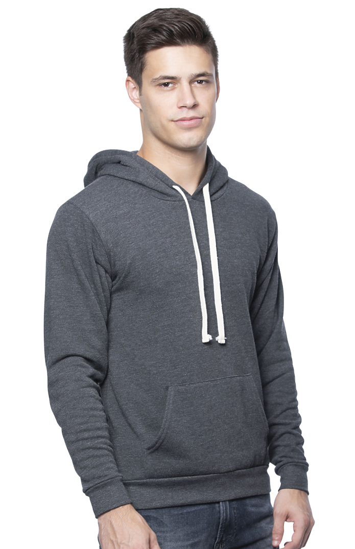 Royal Apparel 96055 Unisex Organic RPET Fleece Pullover Hoodie - Heather Coal