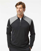 Adidas Men's Textured Mixed Media Quarter-Zip Pullover - Adidas A532