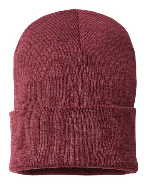 Atlantis Headwear Sustainable Beanie - Atlantis Headwear PURE Atlantis Headwear Burgundy Melange One Size