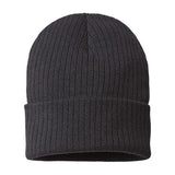 Atlantis Headwear Sustainable Rib Cuffed Beanie - Atlantis Headwear RIO Atlantis Headwear Black One Size